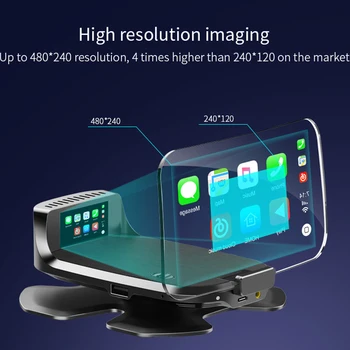 Avto je HUD, head-up zaslon OBD2 smart carplay navigacija carlife Hitrost HD Projekcija brezžični obvolanski upravljalnik