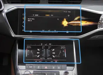 Avto Navigacijo GPS, Zaslon na Dotik, Kaljeno Film Zaščitne Nalepke za Audi A6 A7 2018 2019 2020 A8 Anti-Scratch Nadzor