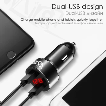 Avto Polnilnik Hitro Polnjenje za iPhone 11 XS XR 3A Max Dvojno USB LED Digitalni Zaslon Za Huawei Xiaomi Telefon Samsung Tablični Polnjenje