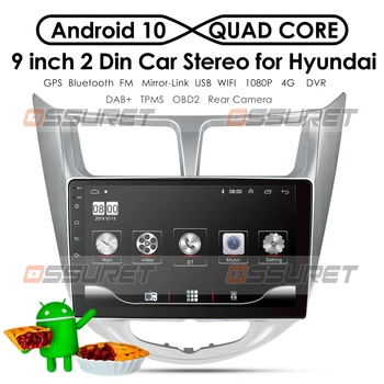 Avto Radio Večpredstavnostna Video Android 10 Igralec za Hyundai Solaris Naglas Verna 2011 2012 2013 2016 Navigacija GPS Avto