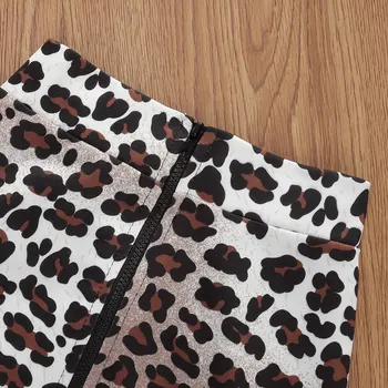 Baby Dekle, Poletna Oblačila, ki 2Pcs Rokavi Top Leopard Natisnjeni Mini Krila, Obleke, 1-6Y Čipke Design Otrok Dekle Oblačila