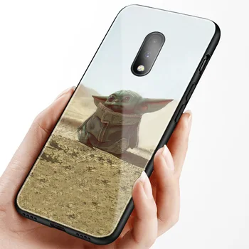 Baby yoda srčkan smešno meme Za OnePlus 6 6T 7 7T Pro Mehki silikonski kaljeno steklo telefon primeru zajema lupini
