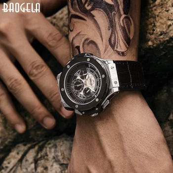 BAOGELA hommes montres hommes horloge de luxe marque Quartz Šport montre Rose chronographe način montre-zapestnica pour hommes1910
