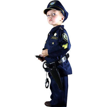 Bazzery Deluxe Policist Kostum in Vlogo Igra Kit Fantje Halloween Carnival Party Delovanje pustna Enotno Obleko