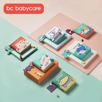 BC Babycare 6pcs Mehko Krpo Knjige z Teether Šumenje Zvok 3D Otroška Dojenčka Senzorično Izobraževalne Učenje Živali Repi Knjiga Igrače