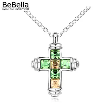 BeBella krščanski križ obesek ogrlica s Kristali Swarovski za ženske, dekleta ljubimec Božič modni nakit darilo