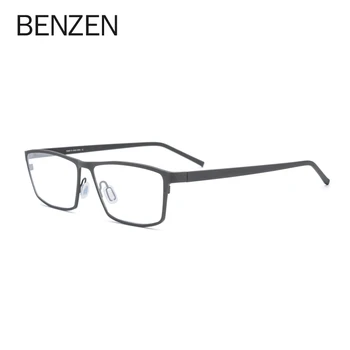 BENZEN Čistega Titana Očal Okvir Moških Recept Oči Očala Za Moške Kvadratnih Očala za Kratkovidnost Optični Okvirji za Očala