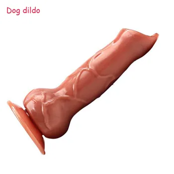 Big dog živali dildo, Realističen načrt s sesalno ponaredek penis consoladores femenino, Št analni vibrator dildos sex igrače za ženske