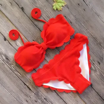Bikini Kopalke Ženske Seksi Roza, Črne, Rdeče Čipke Kopalke, kopalke za Plažo Plaži Nizko Pasu Bikini Komplet 2019
