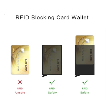 BISI GORO 2020 Cowhide Poslovni Smart Denarnice RFID Kartico sim Slim protivlomne Varnosti ID Imetniki Aluminija Polje Ščene Karto Primeru