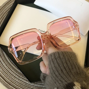 Blagovno Znamko Design Ženske Sončna Očala Luksuzni Očala Lady Kvadratnih Sunglass Ženska 2020 Gradient Roza Modra Objektiv Moških Očala