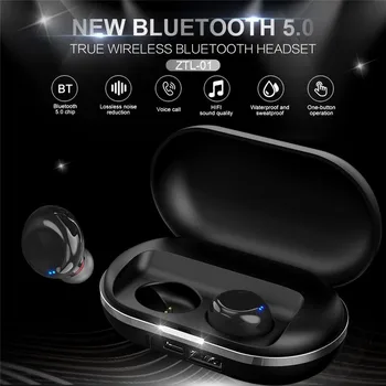 Bluetooth 5.0 Wirless slušalke Hrupa Preklic Stereo Bas Brezžični Šport Čepkov Z 2600mAH Moči Banke zamenljive baterije