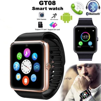 Bluetooth Smart Watch GT08 Za IOS Android Telefon TF Kartice Sim Fotoaparata Moški Ženske Športno ročno uro Za iphone Huawei Smartwatch