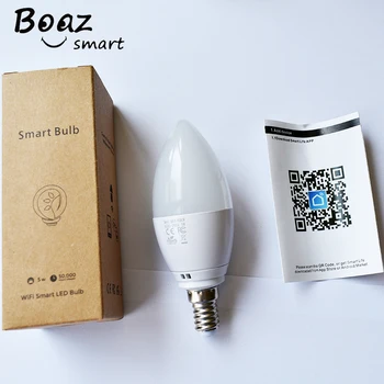 Boaz Wifi Smart Sveče Žarnice E12 E14 E26 E27 APP Remote Control Alexa Echo googlova Domača stran Tuya Smart Zatemniti Smart Led Žarnica noč
