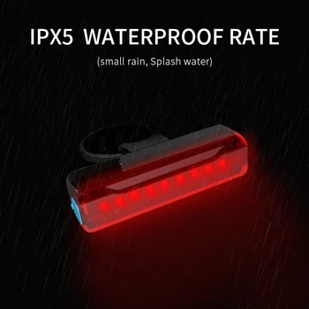 BOFAMES Izposoja zadnje luči Poudarjajo USB Polnilne Rainproof LED MTB Cestno Kolo Varnost Opozorilo Zadnje Luči Kolesarske Opreme,