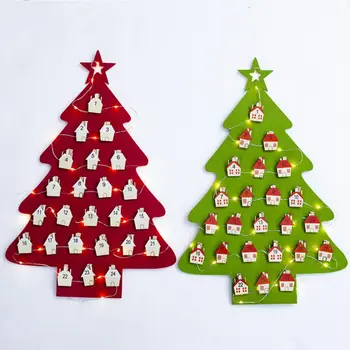 Božični Koledar Visi Božično Drevo Obliko Odštevanje Koledar za Otroke Darila Božič Stranka Ornament Dobave