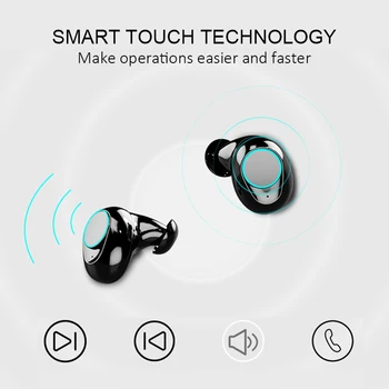 Brezžična tehnologija Bluetooth 5.0 Slušalke Slušalke TWS Stereo Zvok Čepkov S 3000 mAh Veliko Polnjenje Primeru Dotik in Nadzor Slušalke