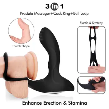 Brezžični penis prstan vibrator analni čepi prostate masaža z vibriranjem butt plug analni dildo analni sex igrača za moške gay faloimitator