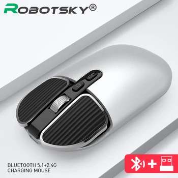 Brezžično Polnjenje Bluetooth 5.0 Brezžične Miške Tiho 2.4 G, USB, Ergonomska Svetlobe Miško Gaming PC Optični Miške za Prenosnik