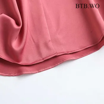 BTB.IG Ženske Urad Dama Multicolor Moda Saten Priložnostne Bluzo Za Lady Tunika Vrhovi Long Sleeve Majica 2021 Ženski Blusas