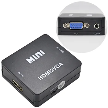 CHIPAL Za HDMI na VGA Pretvornik Box Mini HDMI2VGA kartica z Avdio Moč za PS3 za Xbox 360 STB PC 1080P HDTV Monitor