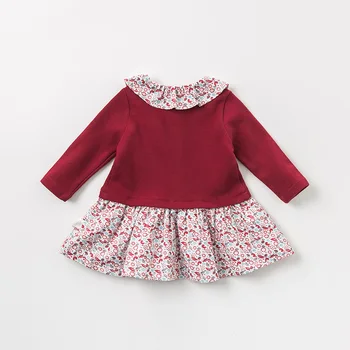 DBM10854 dave bella jeseni baby dekle srčkan princesa cvetlični obleko otroci in modnih stranka obleko otroci dojenčka lolita obleko