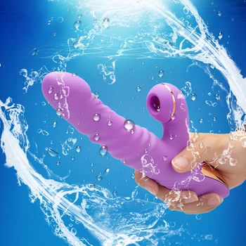 Dildo Sex Igrača za Ženske z 7 Thrusting & Obračanje Ukrepi za G Spot Klitorisa , Sesanju Klitoris Realističen Dildo z vibriranjem