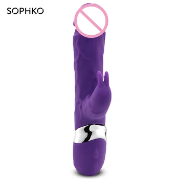 Dildo, Vibrator s 7 Vibracije USB Rechareable za G Spot Klitorisa Vaginalne in Analne Stimulacije za Odrasle Sex Igrače za Ženske Massager