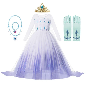 Disney Elsa Princesa Obleko Dekleta, Zamrznjeno, Cosplay Elsa Kostum Otroci Božično zabavo za noč Čarovnic za Otroke Uspešnosti Kažejo Oblačila