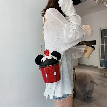 Disney lady messenger bag Minnie torba ženske risanka torbici Mobilni telefon vrečka Vedro Oblikovanje nakupovalna torba