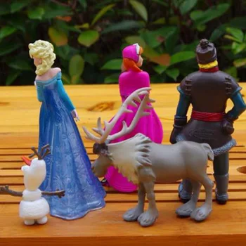 Disney Številke Princesa 10 cm Anime PVC Dejanje Slika Kristoff Sven Olaf, Zamrznjeno, Rojstni dan Igrače za Otroke, Božična Darila, DS04