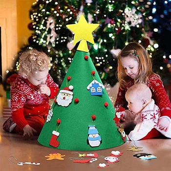 DIY Božično Drevo Počutil Krpo Otroci Igrače Puzzle Namizje Okraski, Božični Okraski, Umetno Drevo Novo Leto Darilo