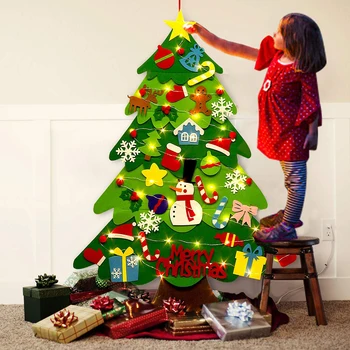 DIY Čutiti Božično Drevo Obrti Igrače Božič Stranka Dekoracijo Otroci Igrače Novo Leto JE Vrata Steni Visi Okraske Za Dom