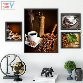 Doma Dekorativni Tiskani Slikarstvo Food Kava Fižol Slike Wall Art Modular Platno Plakat za Sodobno Restavracijo Doma Dekoracijo