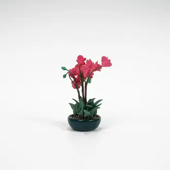Dongzhur Vrt Lutke Miniaturni Gline, Orhideja, Roža Pot Krško 1:12 Lutka Hiša Miniature Dodatna Oprema Mini Rdeče Rose Vaza