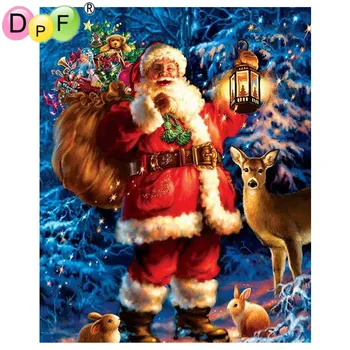 DPF Diamond vezenje božič DIY 5D Diamond slikarstvo Navzkrižno Šiv diamont Santa Claus in jelenov okraski za darilo