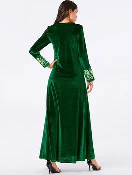 Dubaj Tam Kaftan Žamet Muslimansko Obleko Ženske Maxi Kimono Jubah Dolgo Haljo Abaya Hidžab Obleke Arabsko-Islamska Oblačila Turčija Arabski Obleko