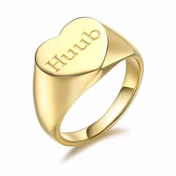 DUOYING Custom Ring Osebno Obroči Bakreni Prstan Moških Starinsko Srce po Meri Vgravirana Nakit RK55