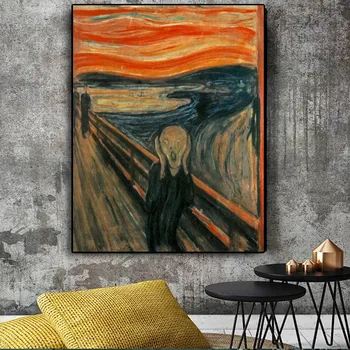 Edvard Munch Krik Klasičnih Povzetek Oljna slika na Platnu Umetnosti Plakatov in Fotografij Stenske Slike za dnevno Sobo Cuadros Dekor