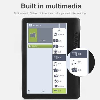Elektronska Knjiga Knjiga, Nepremočljiva 7 Palčni TFT Barvni Sn Ebook Reader o Video MP3-Predvajalnik za ponovno Polnjenje 16GB z Vgrajeno v Večpredstavnostnih