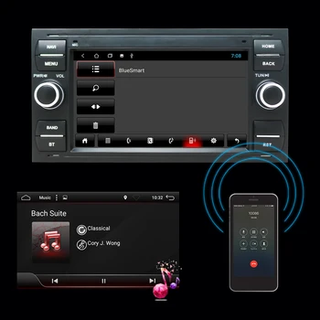 Eunavi Android10 GPS avtoradie 2Din Avto Multimedia Audio Za Ford Mondeo, S-max, Focus C-MAX, Galaxy Fiesta Obliki Fuzije Avto radio