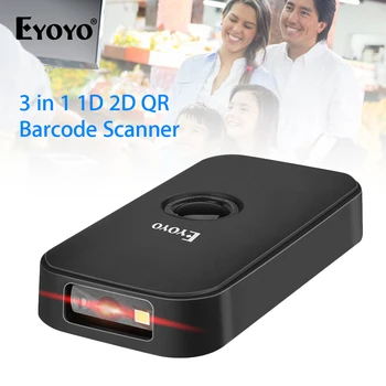 Eyoyo EY-009 Mini 1D/2D črtne kode QR Scanner 2.4 G Wireless&Bluetooth Bar Code Reader Prenosni 1D QR Slike Skener za IOS Android