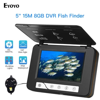 Eyoyo Ribe Ribe Finder Fotoaparat Podvodno Led Video Fishfinder Ribolov IR Kamero Night Vision 5 Palčni Zaslon Kamere HD 1000TVL