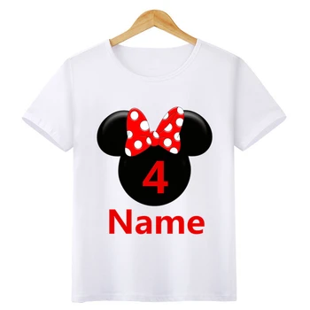 Fantje/Dekleta Rojstni dan Številke Lok Risanka Print Majica s Kratkimi Rokavi Otroci Vrhovi Otroci oblikujejo Svoje Ime in številko Srčkan T-Shirt,ooo3055