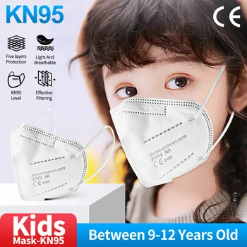 FFP2 Mascarillas Otroci KN95 Maske za enkratno uporabo 5 Plasti Zaščite Usta Maske 95% filtrirna fpp2 filter Španija ffp2mask otroci