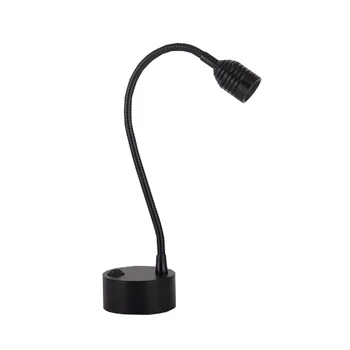 Fleksibilne Cevi 3W LED Luči Stalnica Sliko Pozornosti na Baterijski Pogon Lučka za Gumb za na Polico Omare Srebrna/Črna Lupina