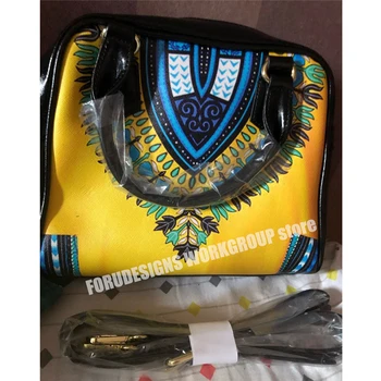 FORUDESIGNS Polinezijski Afriške Plumeria 3D Tiskanja Modre Torbice Luksuzni PU Usnje Ramo Torbe za Ženske 2pcs/set Messenger Bag