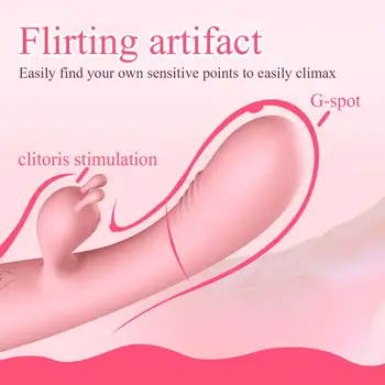 G-spot Zajec Dvojni Vibrator za Žensko, Strapon Masturbacija Klitoris Stimulator Dildos Nepremočljiva Polnilna Adult Sex Igrače