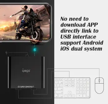 Gamepad Pubg Mobilne naprave Bluetooth 4.0 Krmilnik za Igre Tipkovnico, Miško Pretvornik Za Android Pametni Telefon Tablet PC Za FPS Igre