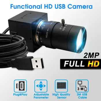 H. 264 CCTV Sony IMX322 5-50mm Objektiv Varifocal Mini USB Webcam Kamero 1080P HD Android Linux operacijski sistem Windows za PC Video Konference